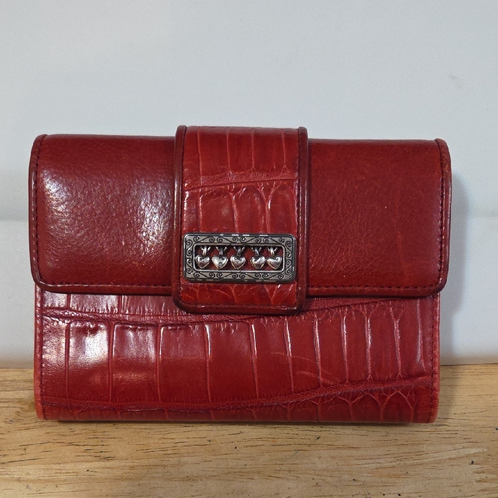Brighton Red Croc-Embossed Wallet
